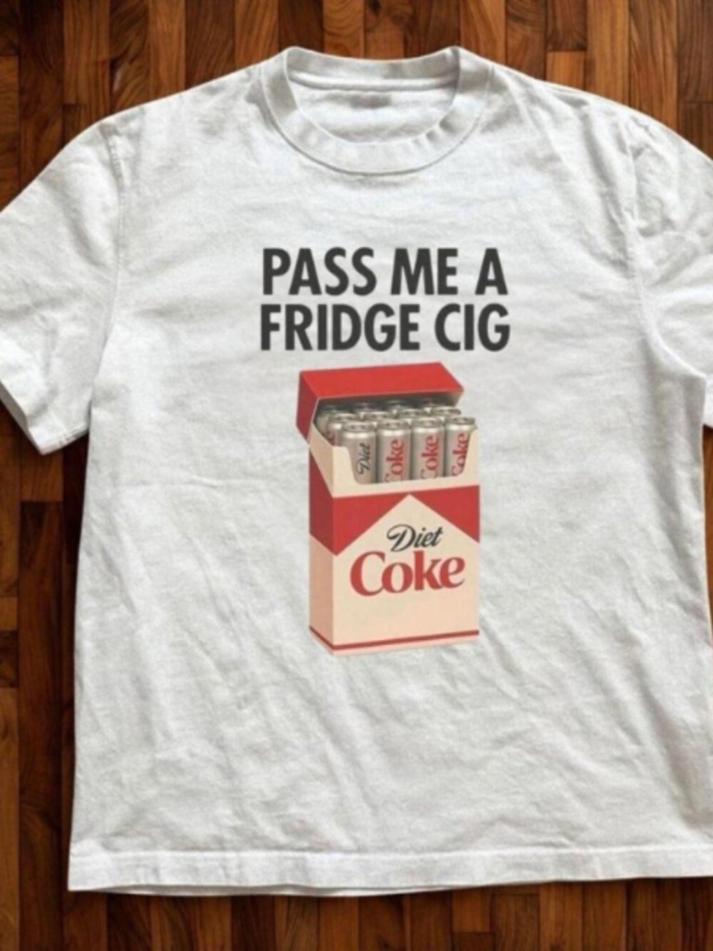 White Pass me a fridge cig graphic cotton t-shirt